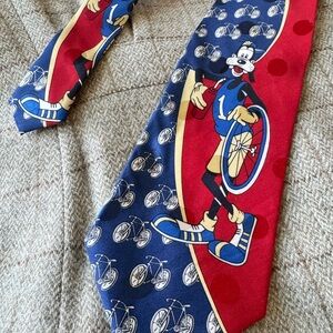 Disney tie Red and Blue Cartoon Character Necktie Pluto 90e vintage unisex party